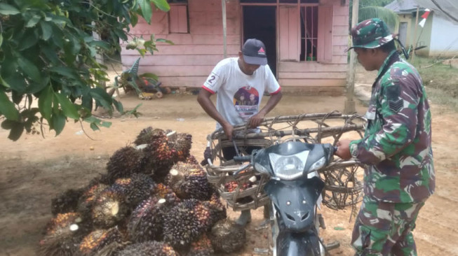 Satgas Bantu Bapak Asuh Bongkar Muat Sawit