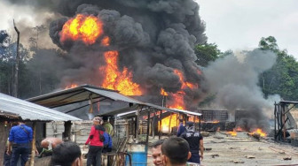 Gudang Pengolahan Minyak Ilegal Terbakar Pasca Kapolres Keluarkan Perintah