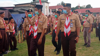 M Azan Jadi Inspektur Upacara Jambore Ranting Gerakan Pramuka