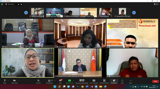 Hadapi Pemilu 2024, Bawaslu Jambi Gelar Webinar Penegakkan Kode Etik