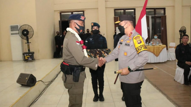 Kapolda Jambi Sambut Ratusan Brimob BKO Satgas Madago Raya