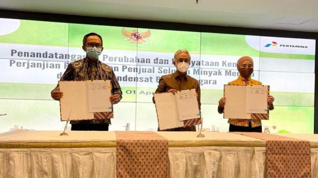 SKK Migas – Pertamina Tandatangani Perubahan Perjanjian Penunjukan Penjual Minyak Mentah