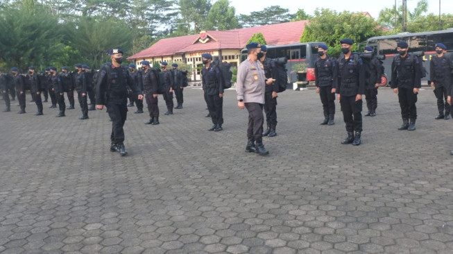 105 Personel Brimob Jambi Bantu Pengamanan Unjuk Rasa di Jakarta