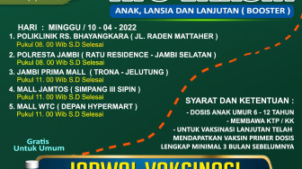 Polda Jambi Gelar Vaksinasi di Berbagai Tempat