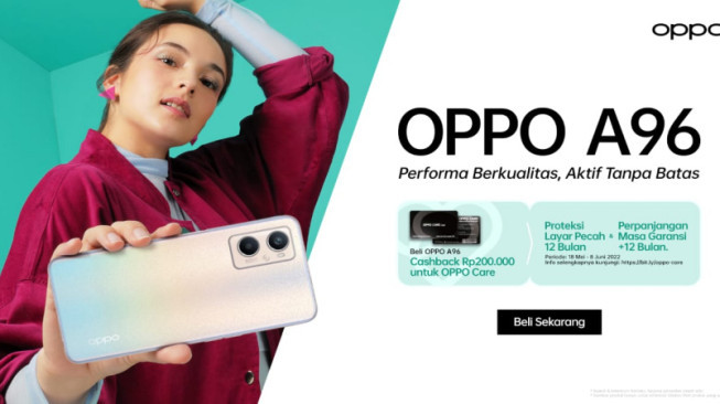 OPPO Tawarkan Bundling A96 dengan OPPO Care