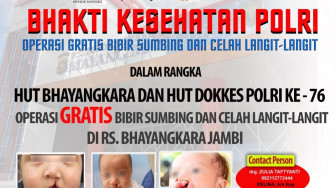 Ayo Buruan Daftar... Polda Jambi Gelar Operasi Bibir Sumbing Gratis