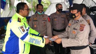 Dirlantas Polda Jambi Pantau Pos Pam di Tiga Kabupaten