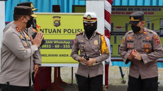Kapolda Jambi Pastikan Situasi Arus Mudik di Perbatasan Jambi - Riau