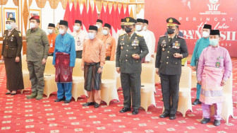 Danrem 042/Gapu Bersama Forkopimda Provinsi Jambi Ikuti Upacara Hari Lahir Pancasila