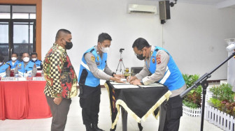 Penandatanganan Pakta Integritas dan Pengambilan Sumpah Seleksi Penerimaan Tamtama Polri