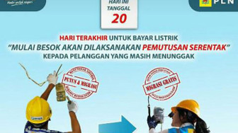 Ngeri Nian… Lewat Tanggal 20 Belum Bayar, Aliran Listrik Akan Diputus