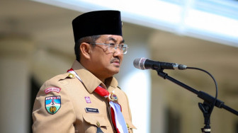 Bupati Anwar Sadat Pimpin Upacara Hari Pramuka ke-61