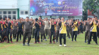 TNI - Polri di Jambi Olahraga Bareng, Indahnya Sinergitas…