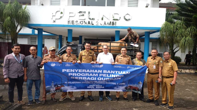PT. Pelindo Regional II Jambi Serahkan 11 Ekor  Hewan Qurban Untuk Warga Sekitar Perusahaan, 4 Desa di Muaro Jambi Dapat Juga