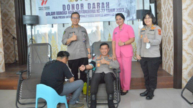 Sambut HUT 77 Bhayangkara, Polda Jambi Gelar Donor Darah