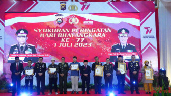 Kasrem 042/Gapu Hadiri Syukuran HUT 77 Bhayangkara