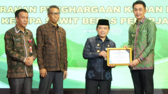 Selamatkan Anak-anak dari Pekerja Kebun Sawit, Bachyuni Deliansyah Terima Penghargaan Kementerian Tenaga Kerja