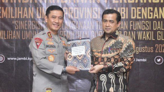 Polda dan KPU Provinsi Jambi Tandatangani Kerja Sama Pengamanan Pemilu 2024