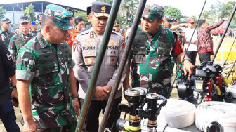 KASAD Pantau Kesiapan Penanganan Karhutla, Kapolda Jambi Siap Mendukung