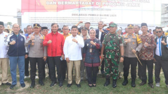 Kapolda Jambi dan Danrem 042/Gapu Deklarasikan Pemilu Damai