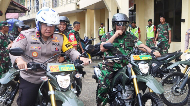 Patroli Skala Besar Amankan Pemilu Serentak di Kabupaten Bungo