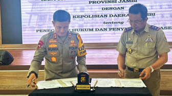 Polda dan Kanwil BPN/ATR Jambi Teken Perjanjian Penegakan Hukum dan Penyelamatan Aset