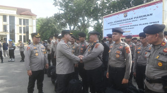 Amankan PSU, Polda Jambi Gelar Apel Pergeseran Pasukan.
