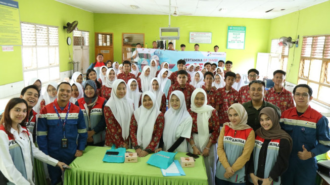 Pertamina EP Jambi Goes to School Beri Wawasan Zero Net Emission di Hari Bumi
