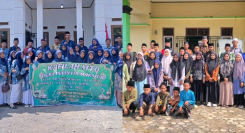 Dihadiri Bupati Tebo, Pimpinan Pondok Pesantren Marjanul Qolbi Lepas 16 Santri Ikuti MTQ Tingkat Kecamatan Rimbo Bujang
