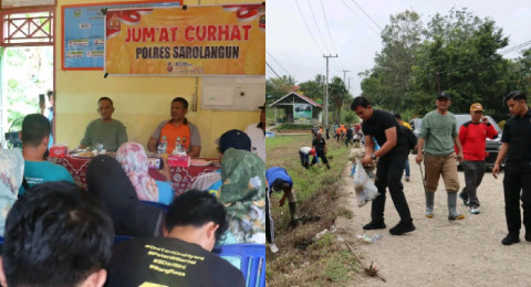 Jumat Curhat, Kapolres dan Bupati Sarolangun Goro di Singkut