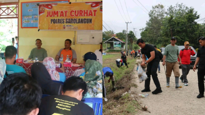 Jumat Curhat, Kapolres dan Bupati Sarolangun Goro di Singkut