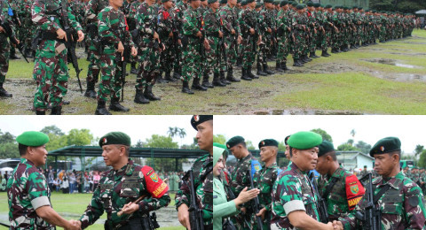 Danrem 042/Gapu Lepas Satgas Pamtas Mobile Yonif 142/KJ ke Papua