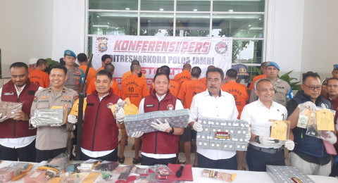 Polda Jambi Ringkus 11 Pengedar Narkoba Sasar Penambang Batu Bara