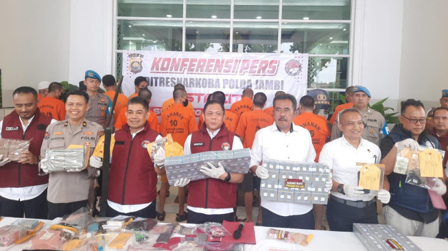 Polda Jambi Ringkus 11 Pengedar Narkoba Sasar Penambang Batu Bara