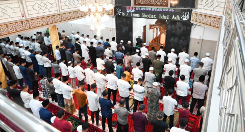 Polda Jambi Gelar Sholat Idul Adha di Masjid Al Ikhlas