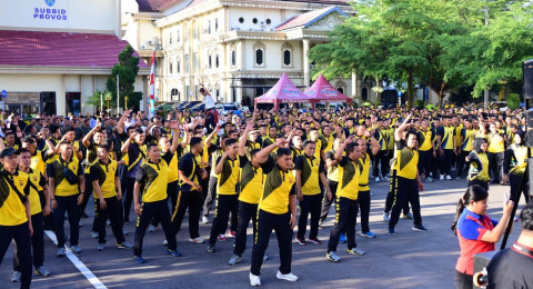 Sambut Hari Bhayangkara, Polda Jambi Ajak Kalangan Masyarakat Berolahraga