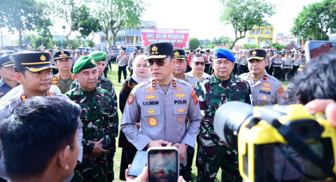 Kapolda Jambi Pimpin Apel Gelar Pasukan Pengamanan Presisi Merdeka Run 2025