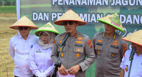 Polda Jambi Laksanakan Penanaman Jagung Serentak di Desa Suko Awin Jaya, Kecamatan Sekernan