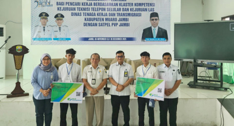 Pemkab Muaro Jambi dan BPJS Ketenagakerjaan Beri Perlindungan Sosial bagi Peserta Pelatihan Pencari Kerja