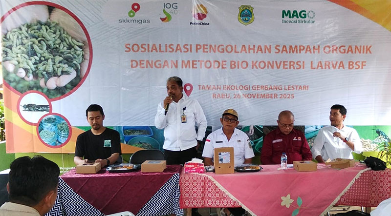 SKK Migas — PetroChina menggelar sosialisasi dan pelatihan tentang mengolah sampah organik dengan metode bio konversi BSF untuk masyarakat, di Kecamatan Geragai, Tanjung Jabung Timur | henrosta