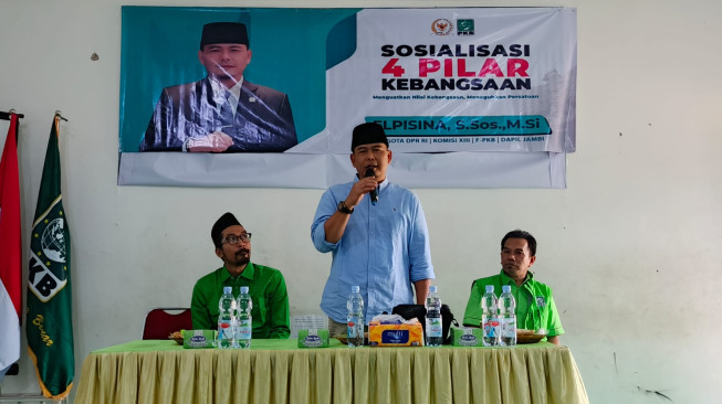 Elpisina Imbau Masyarakat Talang Bakung Implementasikan Nilai Luhur Empat Pilar Kebangsaan