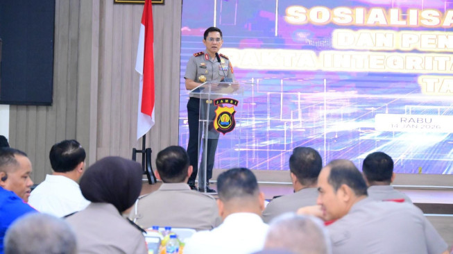 Polda Jambi Gelar Sosialisasi DIPA RKA-K/L dan Penandatanganan Pakta Integritas T.A. 2026