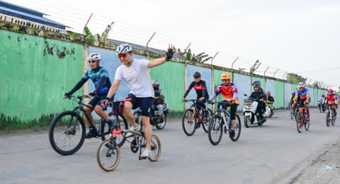 Farewell Ride Polda Jambi Bersama Insan Pers dan Komunitas Sepeda, Kapolda: Bentuk Penghormatan untuk Waka Polda