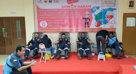 Aksi Donor Darah SKK Migas - PetroChina di Dua Base Camp, Kumpulkan 200 Kantong Darah Untuk PMI dan RSUD Raden Mattaher Jambi