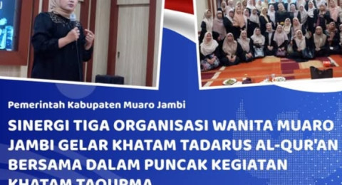 Membumikan Al-Qur'an, TP-PKK, BKMT, dan DWP Muaro Jambi Gelar Tadarus Bersama hingga Khatam