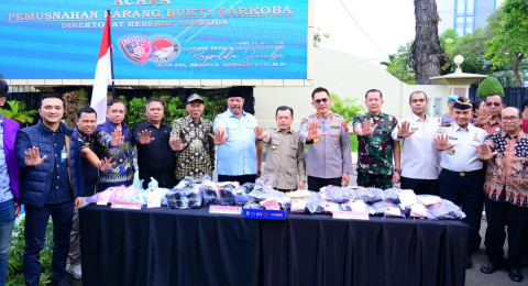 Polda Jambi Musnahkan 20 Kilogram Sabu, 20 Ribu Butir Ekstasi dan Ribuan Cartridge Etomidate, Wujud Nyata Perang Melawan Narkoba