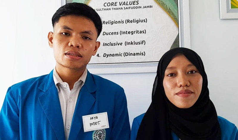 Mahasiswa dan mahasiswa UIN STS Jambi, Arya Saputra dan Soraya Rahmadhani | foto : firman thoha