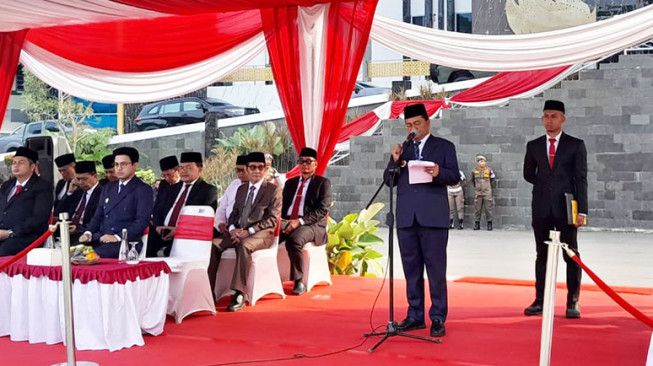 Warna-warni Pakaian Adat Nusantara Hiasi Upacara Hari Lahir Pancasila 2026 di Pemkot Jambi