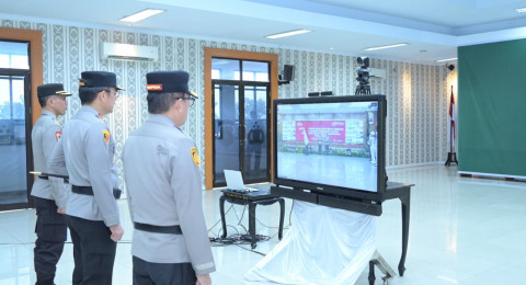 Polda Jambi Ikuti Vicon Upacara Nilai-Nilai Tribrata dalam Rangka Hari Bhayangkara ke-80
