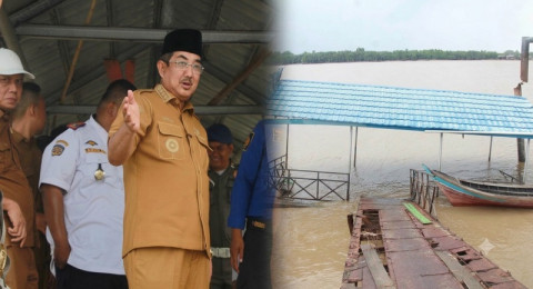 Dermaga Apung Tanjung Senjulang Ambruk, Bupati Anwar Sadat Janji Perbaikan Secepatnya